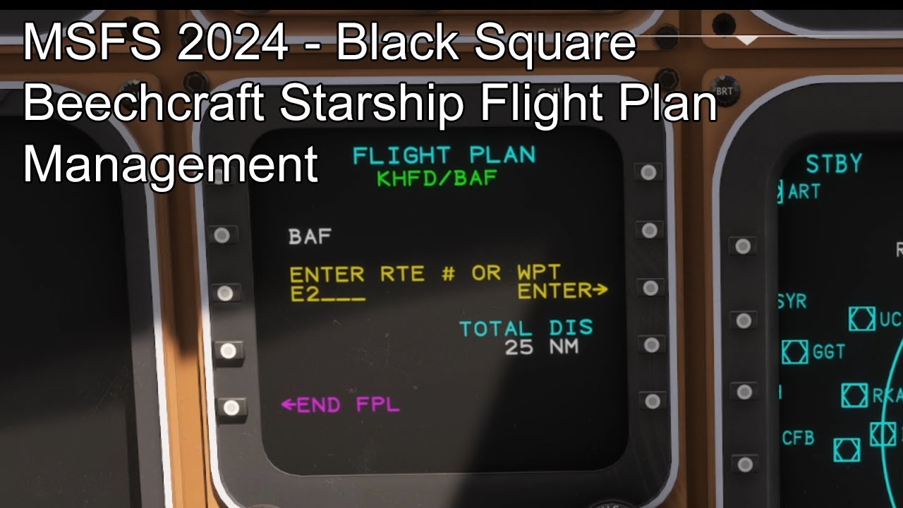 MSFS 2024 - Black Square Beechcraft Starship Flight Plan Management