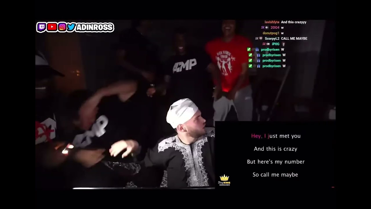 adin ross singing call me maybe ) (very funny) sound earring warning