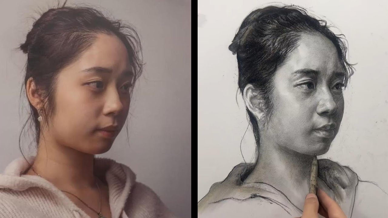How to Draw a Young Girl Step by Step | Portrait Painting Tutorials