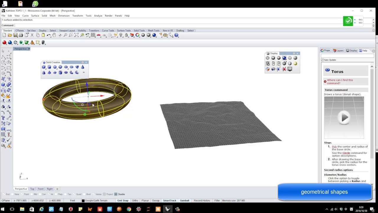 Rhino tutorial basic 2: mesh and surfaces