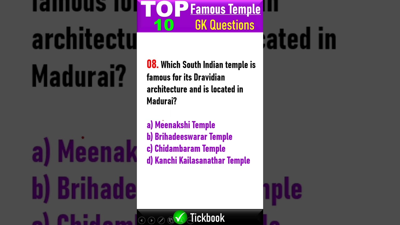 Top 10 Famous Temple Related Gk Questions 🔥 | #gk #gkquiz #gkfacts  #ytshorts #youtubeshorts #foryou
