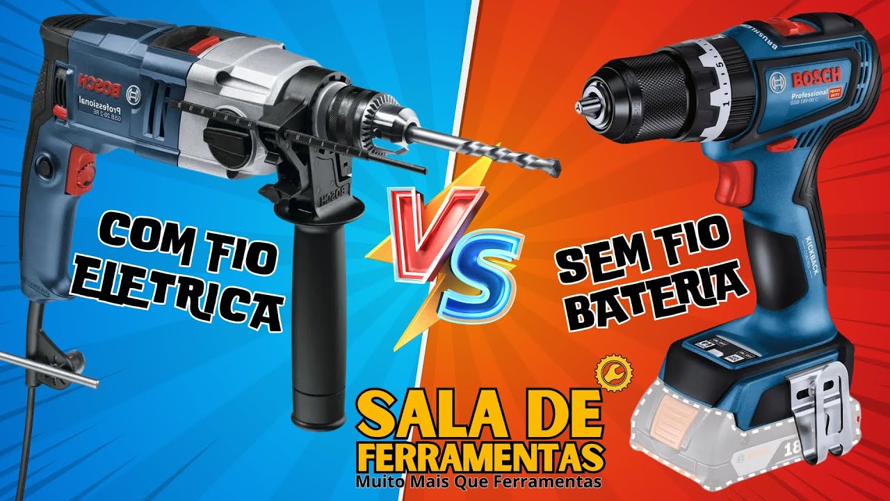 FURADEIRA PARAFUSADEIRA COM FIO VERSUS A SEM FIO BOSCH 18V90C, veja nosso teste! #bosch