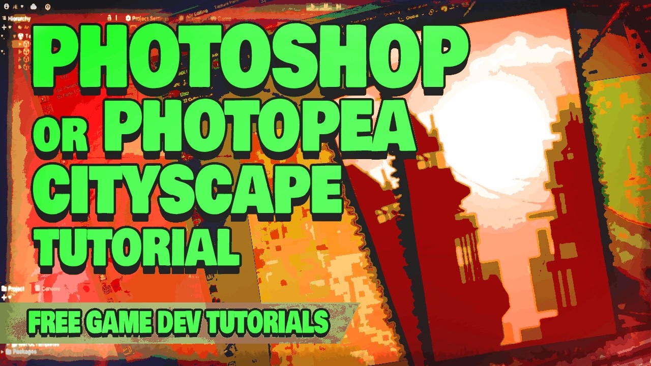 GAME DEV - ART SKILLS TUTORIAL - CITYSCAPE (Tutorial 003) - Free Game Jam Template.