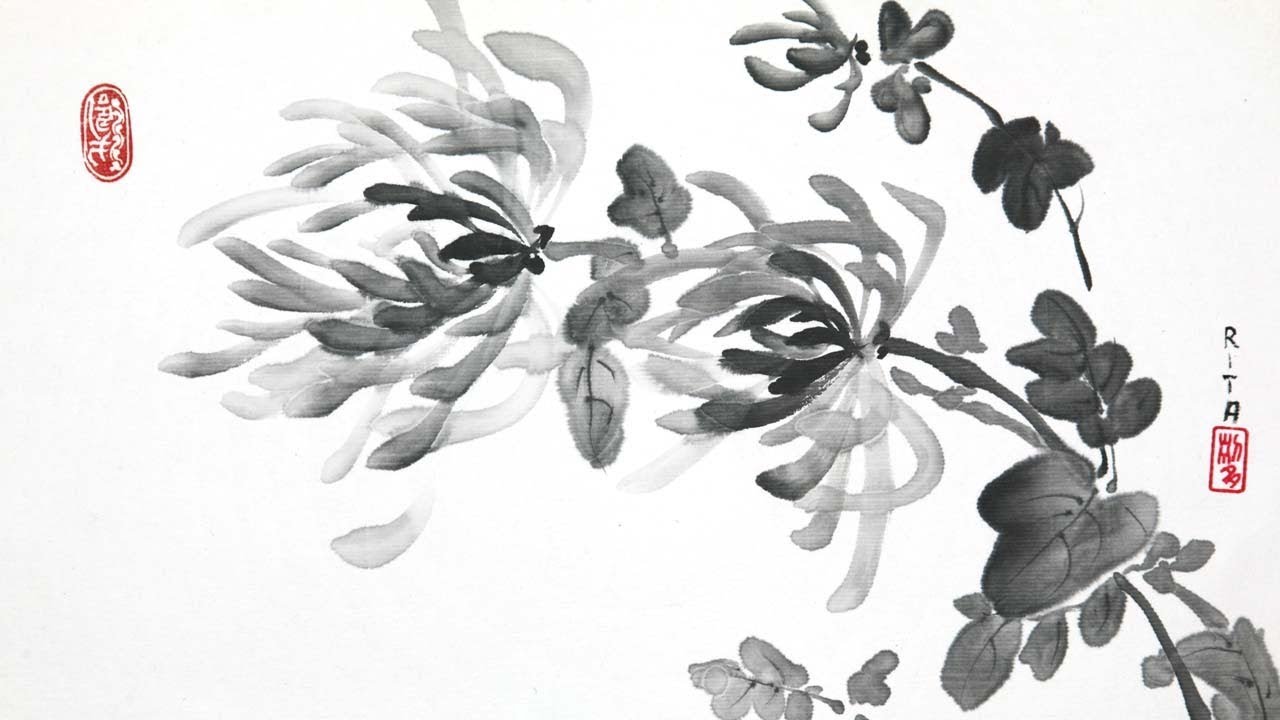 Sumi-e Rita Böhm - Chrysantheme