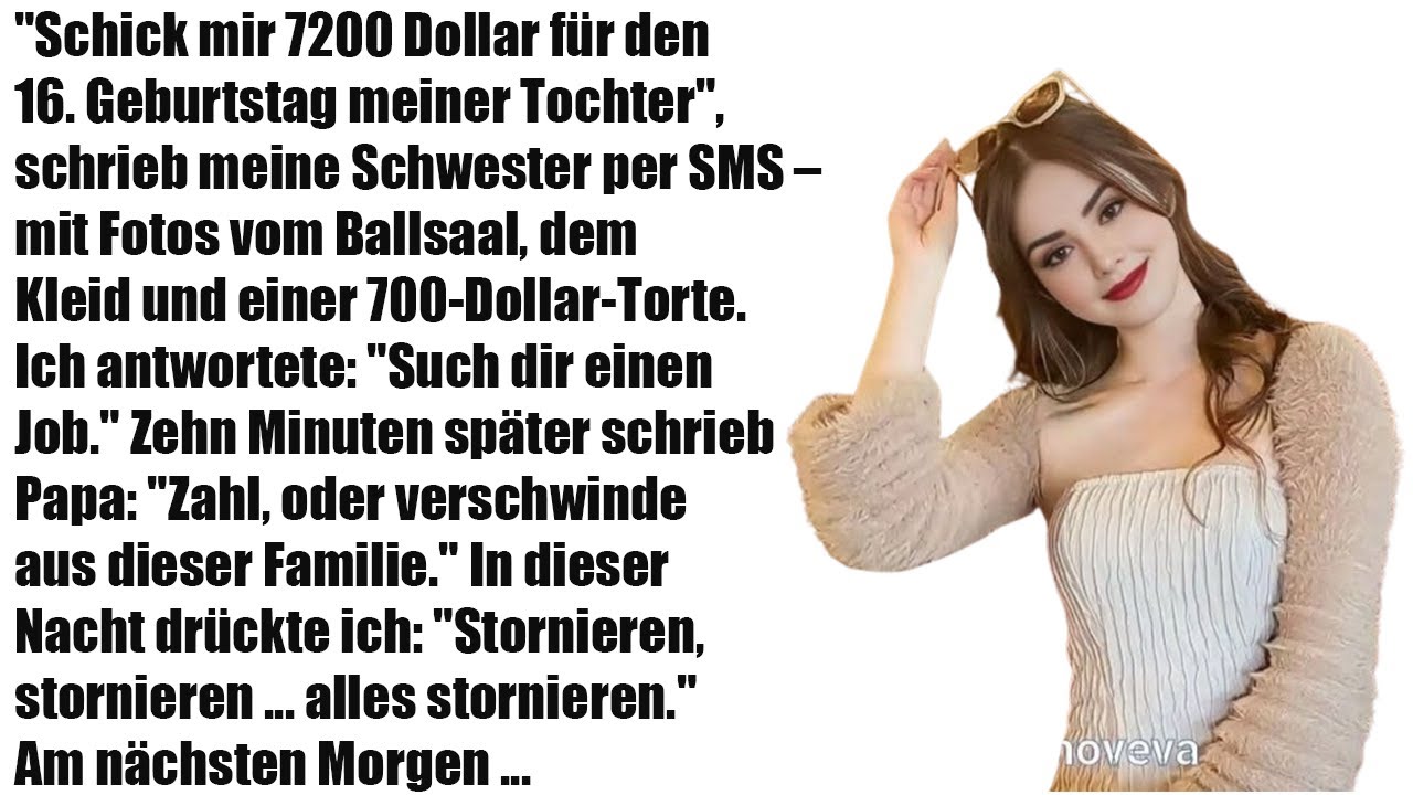 „Schick mir 7.200 $ für meine Tochter!“ – Meine Schwester plante die Party, nicht ich!