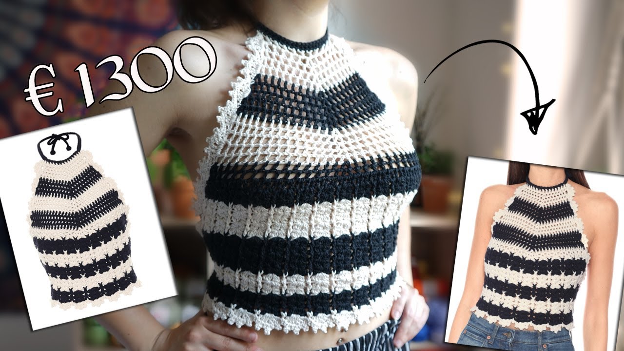I recreated a €1300 Crochet Gucci Top | Gucci Inspired Video Tutorial PART 1 (Sub Eng)