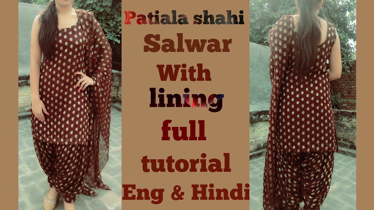 Patiala lining salwar cutting and stitching