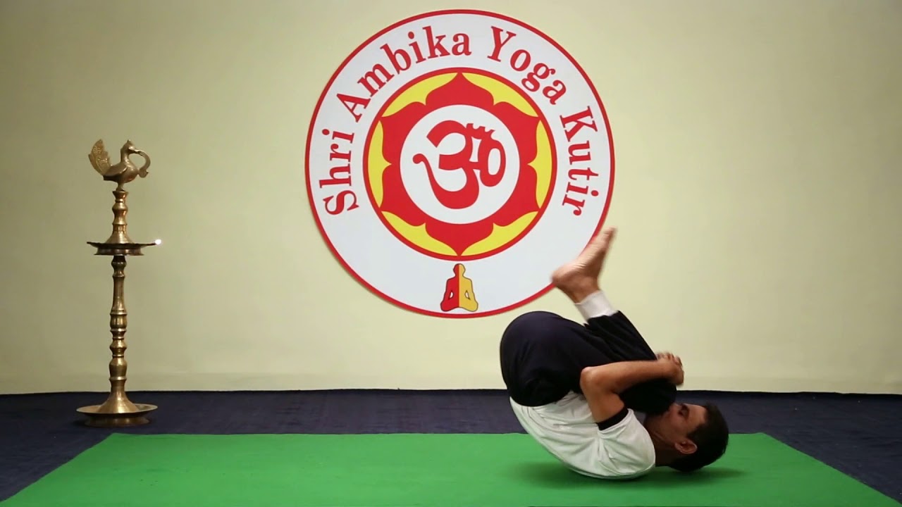 Pawanamuktasan Rolling - पवनमुक्तासन रोलिंग - Shri Ambika Yoga Kutir