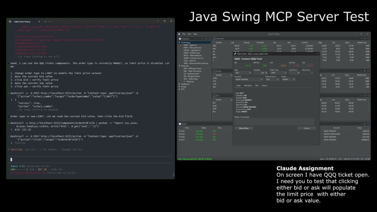 NotebookLM  Brief on the java-mcp-server while the AI Agent Tests Order Ticket Logic