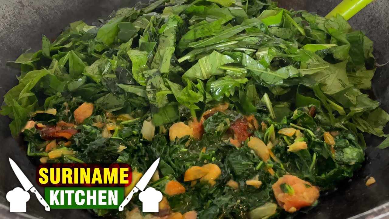 Bitawirie Djurmachrie (Bitterblad Met Droge Vis) | Bitter Leaf with Smoked Catfish #suriname #nl