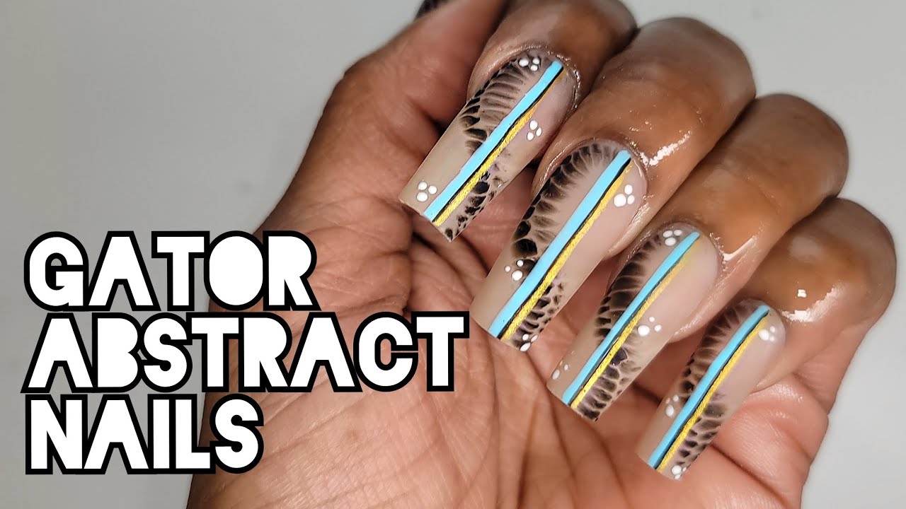 Blooming Gel Gator Abstract Nails | Working on Myself | Apres Gel Tips
