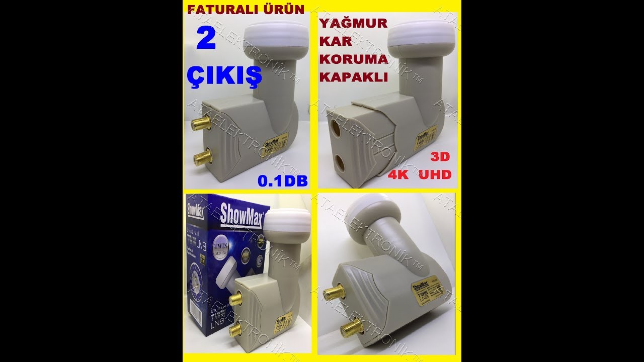 SHOWMAX FULL HD 3D 4K UNİVERSAL BAĞIMSIZ &Ccedil;İFT 2 LNB İKİLİ &Ccedil;IKIŞ LNB LENEBE ELENBİ