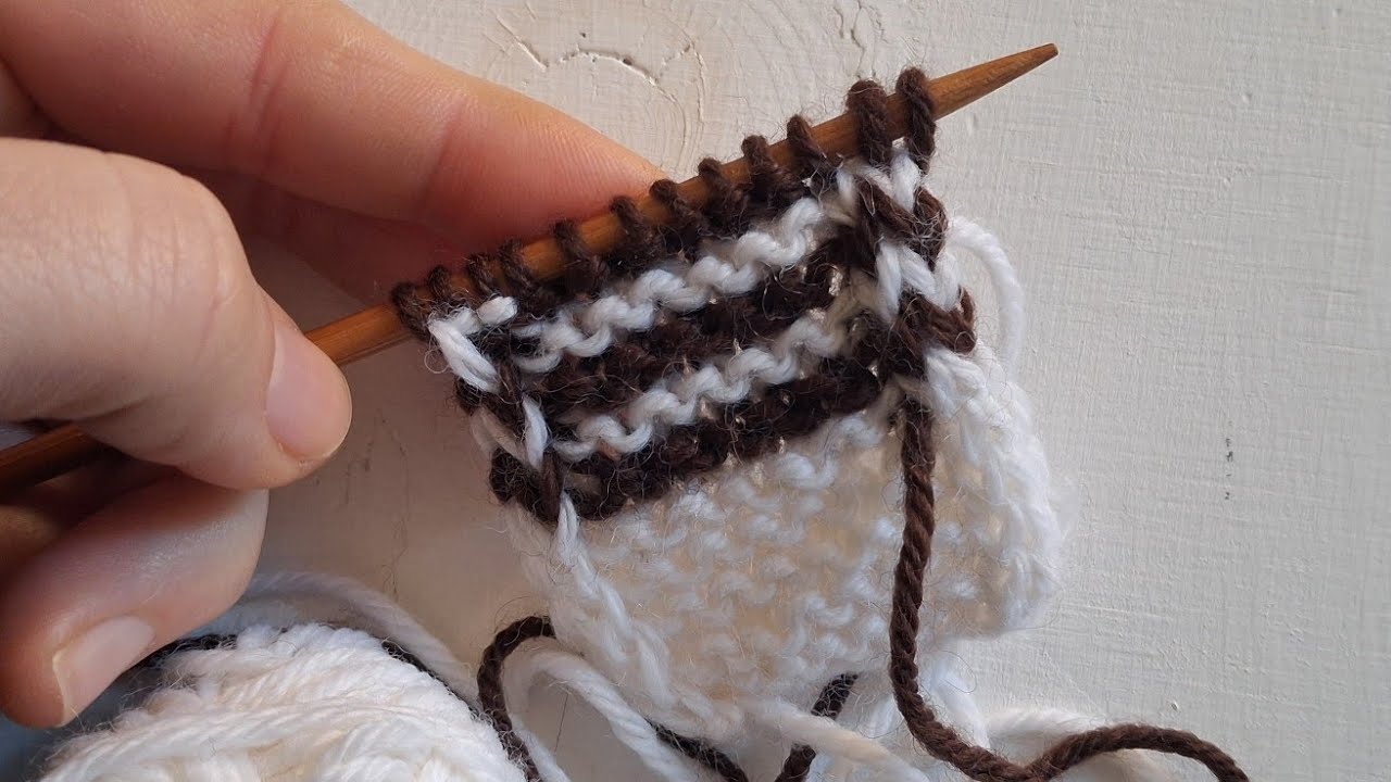 Righe di colore su lavorazione con bordo i-cord