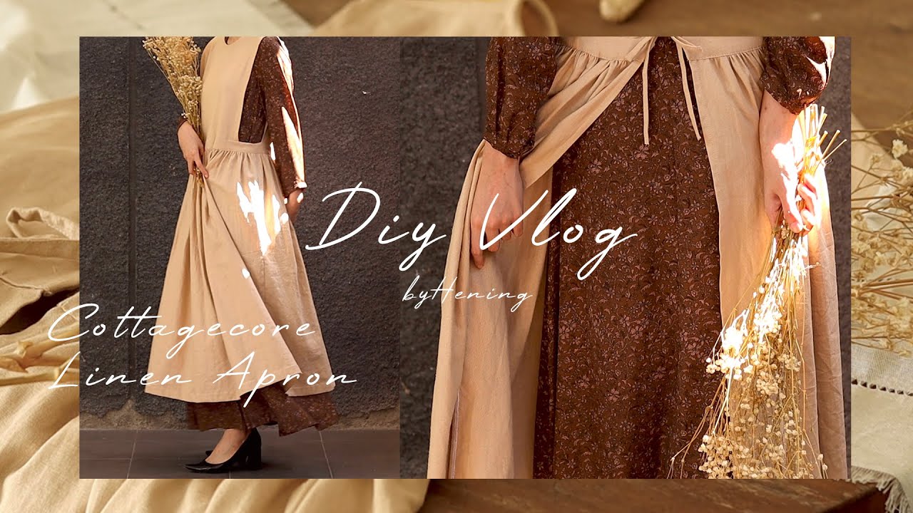DIY Apron Dress 🌻 | Korean Cottagecore Style Apron | Autumn Sewing 🍂