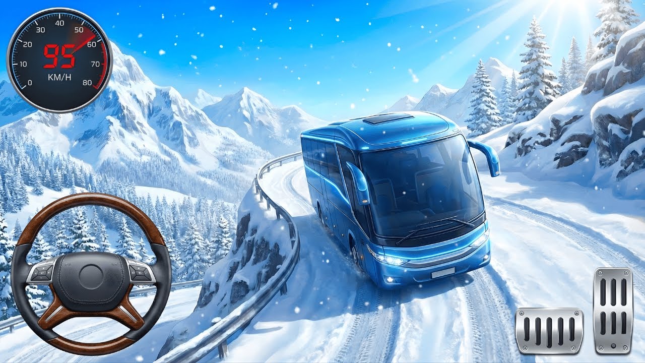 Snow Bus Offroad Driving Sim - Ultimate Mountain Snow Challenge - Android Gameplay