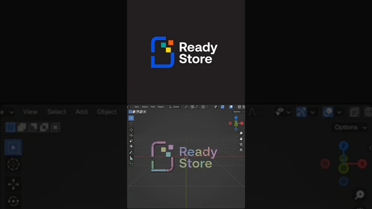 #logo #animation I did in #blender for ReadyStore, a local tech store 💻🛒