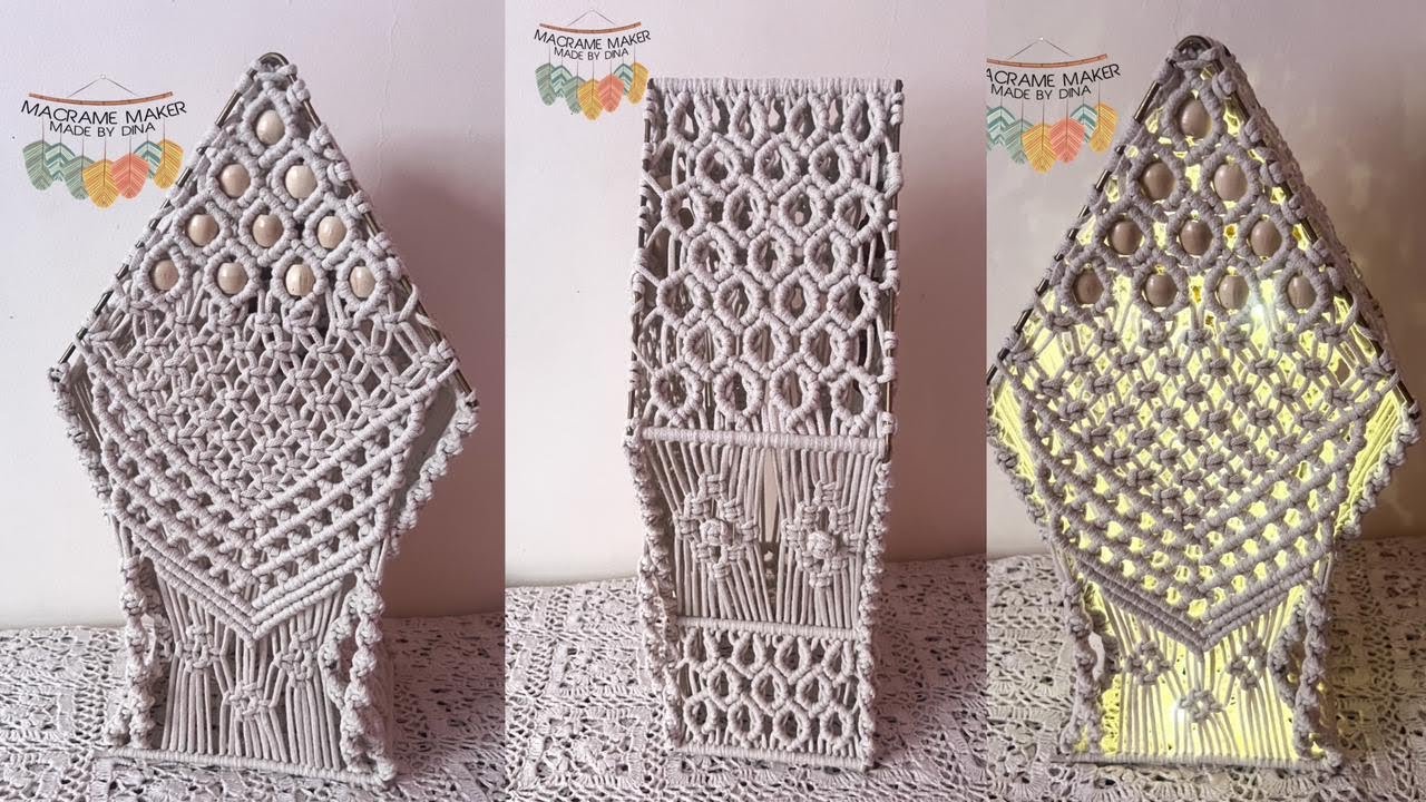 مكرمية فانوس مصباح بطريقة جديده وسهلة جدا macrame lantren