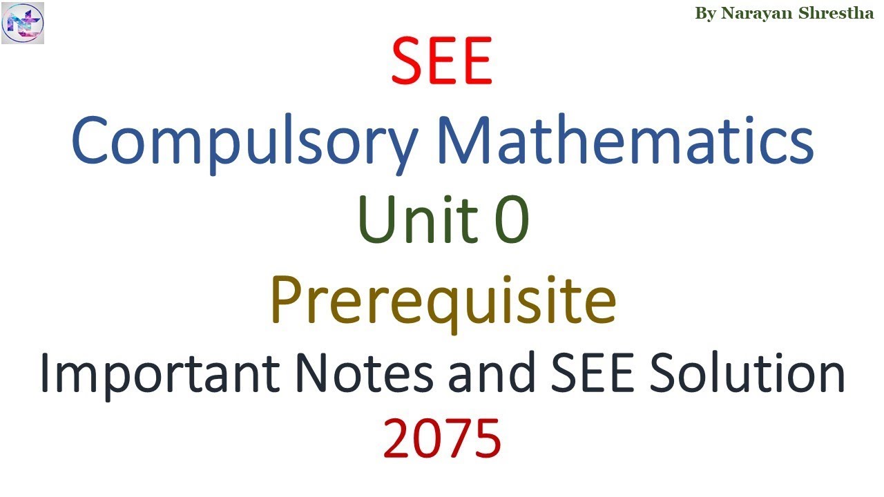 SEE Mathematics Basic Rules| Before You Start This Course 2076