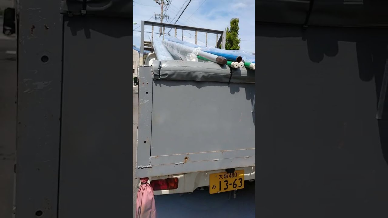 ２本で千円　物干し竿移動販売車に絡んでみました