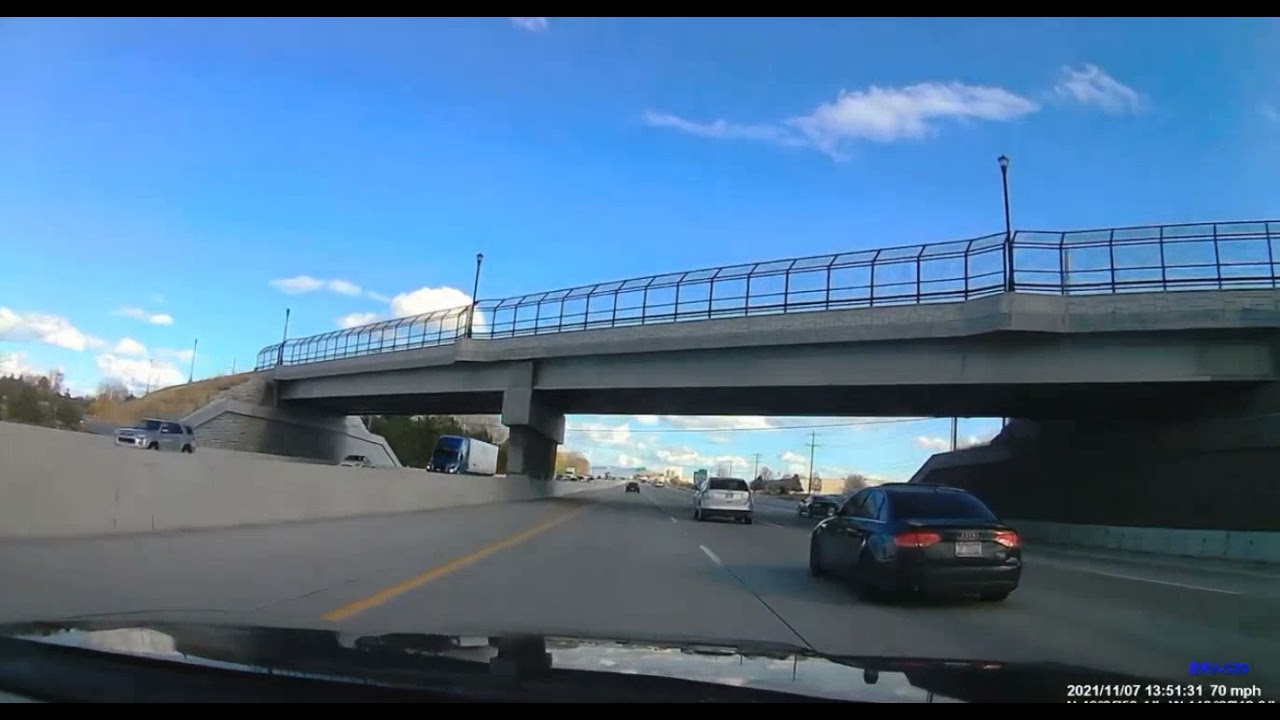 instant karma for the douchebag lane change.