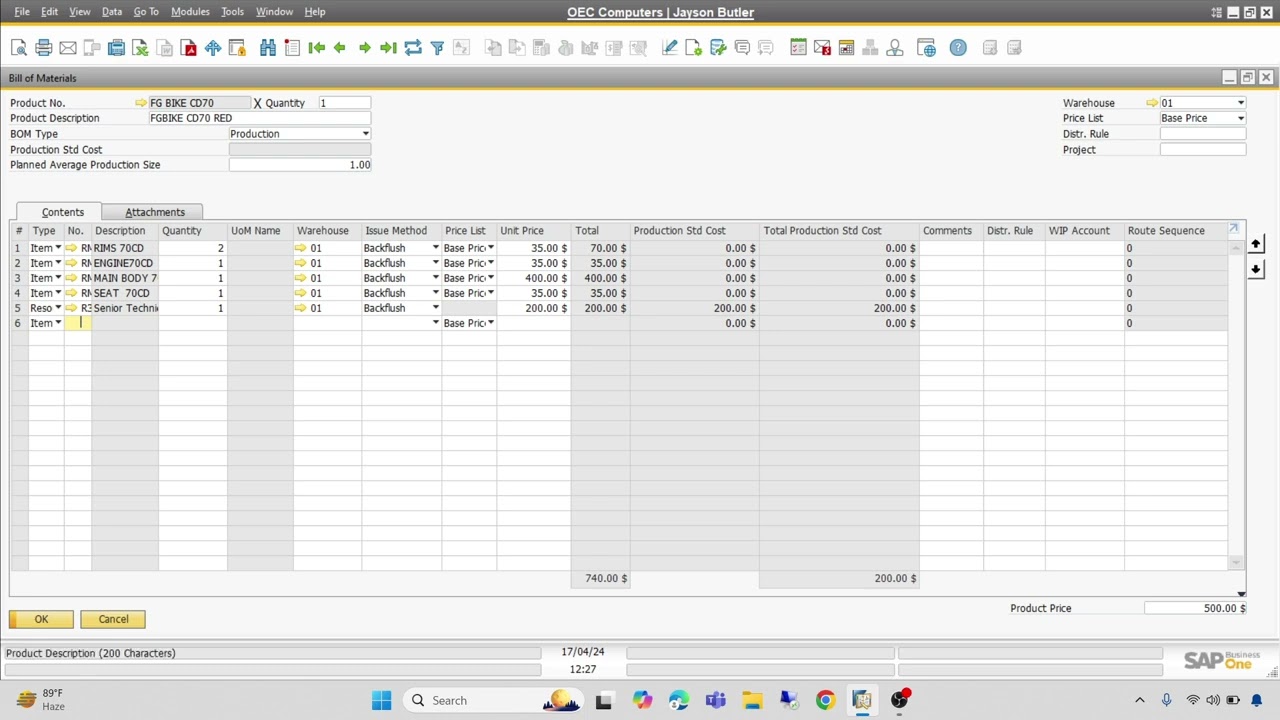 production in sap.bom in sap.bill of material in sap b1.implementation in of sap production.38