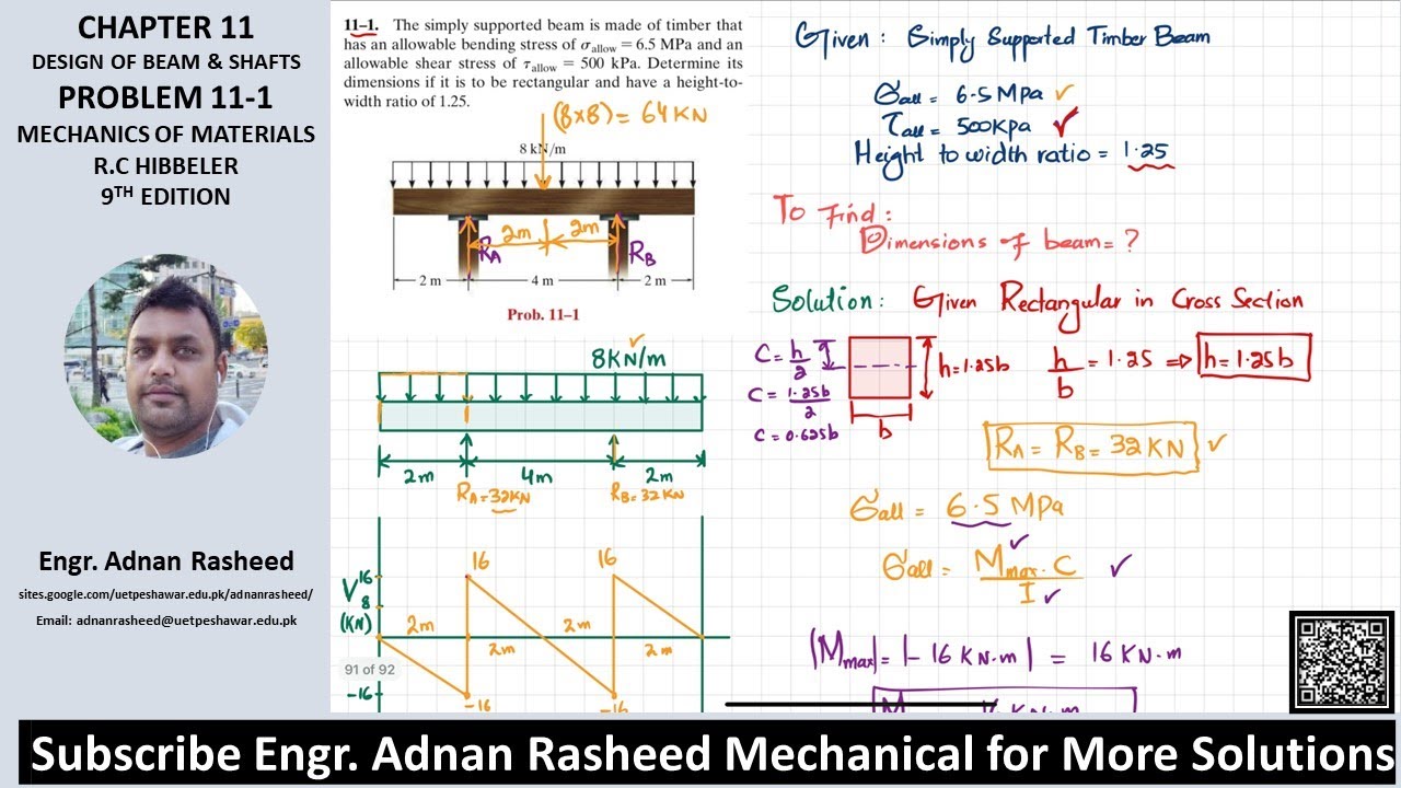 11-1 Design of beam and shaft| Mechanics of Materials RC Hibbeler