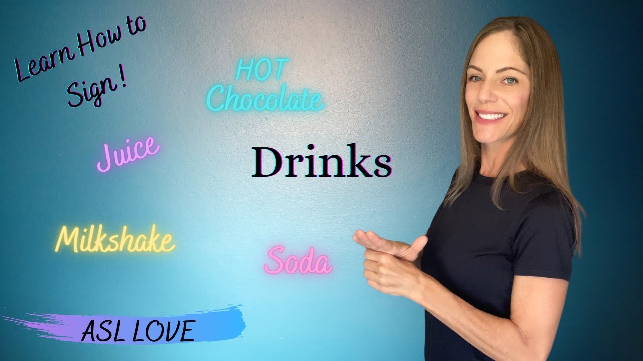 How to Sign - DRINKS - WATER - COFFEE - SODA - MILK -  Sign Language ASL