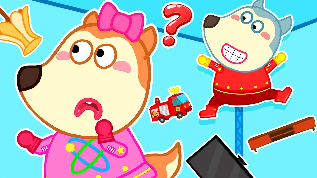 Baby Plays Hide and Seek with No Gravity! | Wolfy - Baby Cartoons