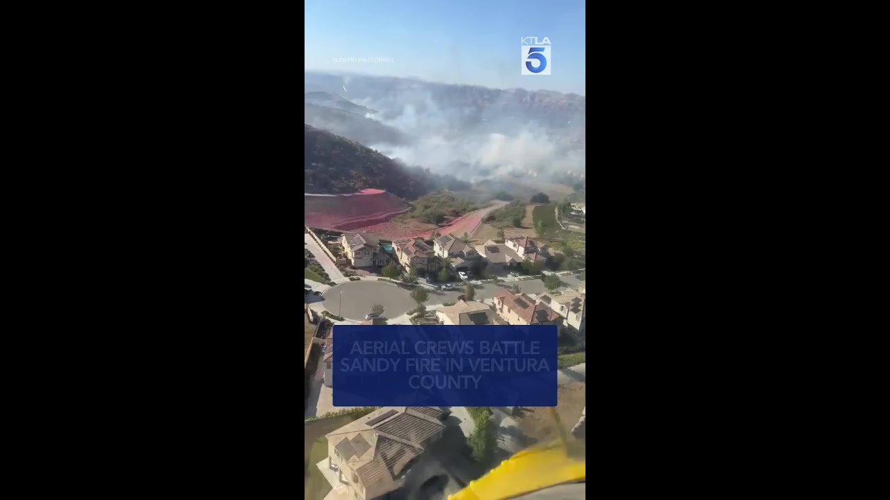 Aerial crews battle Sandy Fire in Ventura County #sandyfire