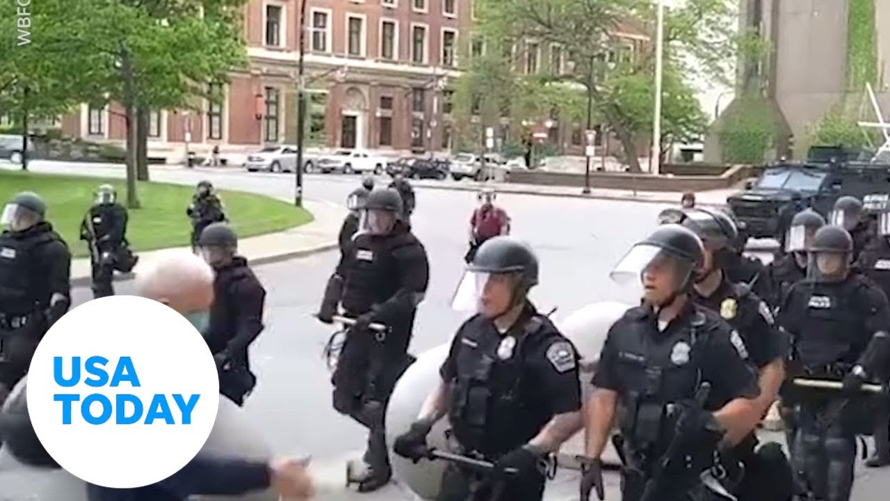 Police seen shoving elderly man to ground | USA TODAY
