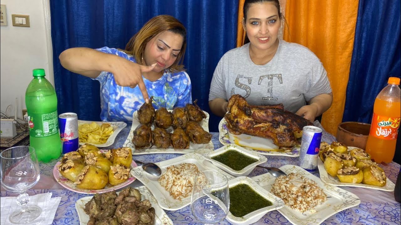 تحدي الي تقدر تأكله راح اعطيك ثمنه اكبر 💴💵طرابيزة بط و حمام😋