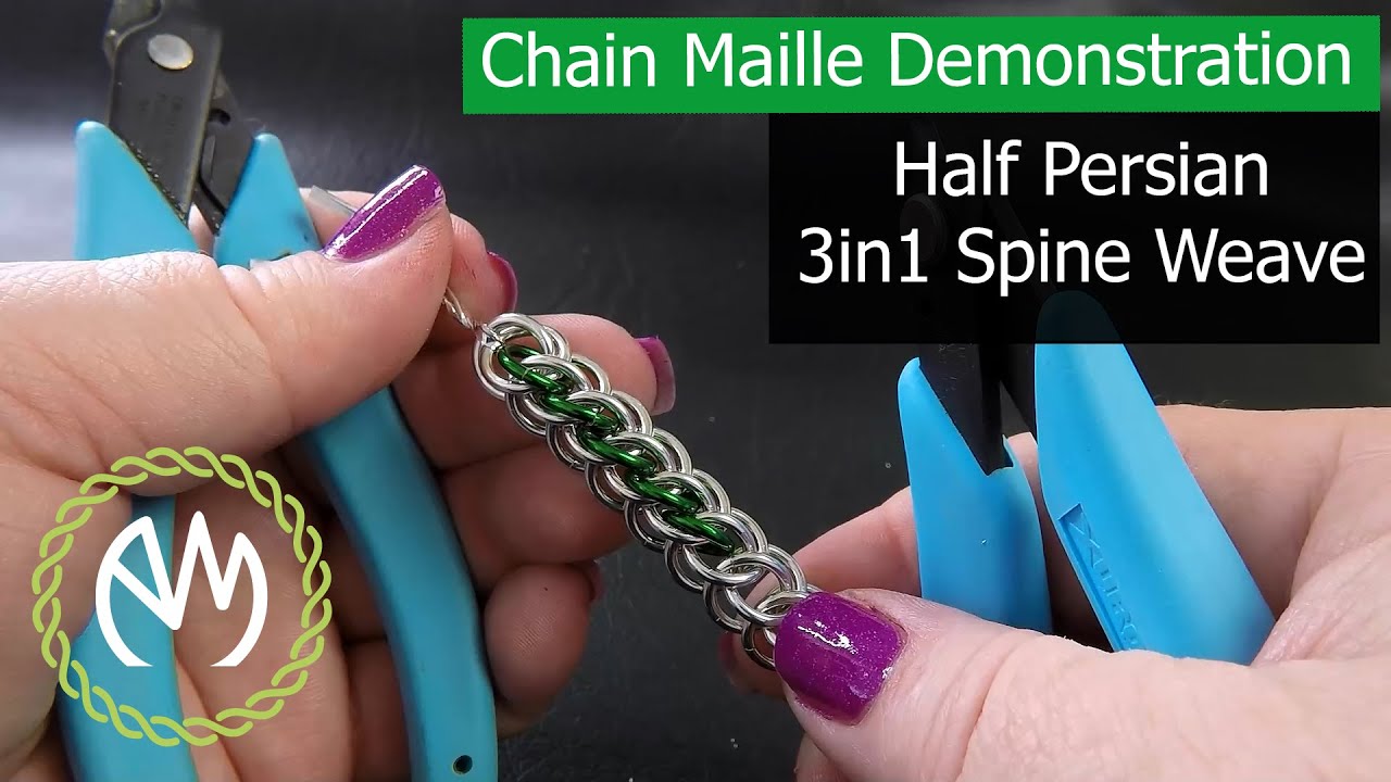 Chain Maille Tutorial - Half Persian 3in1 Spine Weave (Redo_