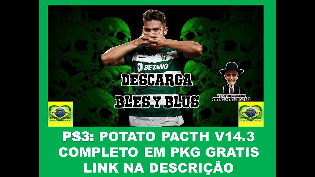 PS3: PES POTATO PACHT V14.3 COMPLETO EM PKG COM SAVEDATA DE SETEMBRO 2025 LINK NA DESCRIÇÃO DO VIDEO