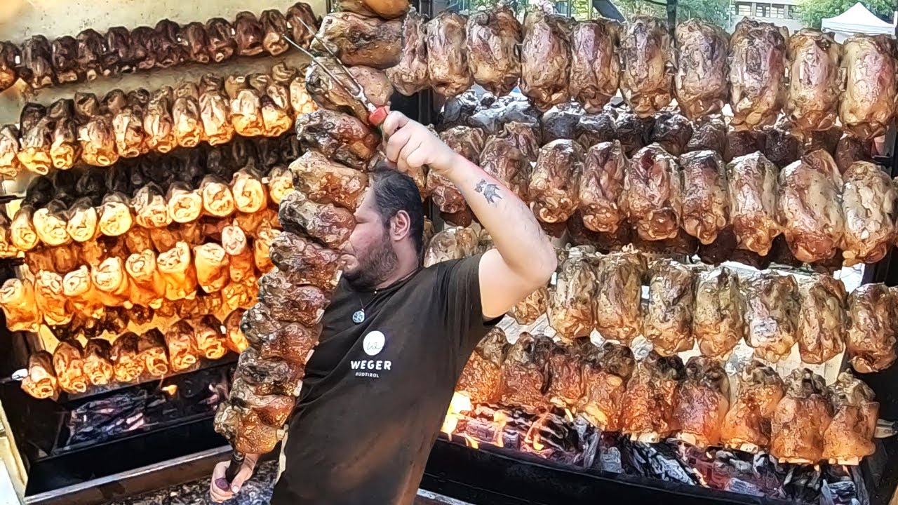 Italy Street Food Fest. Burgers, Steak, Sausages, Grilled Meat, Fish, Pasta, Sweets. Pepero Fest