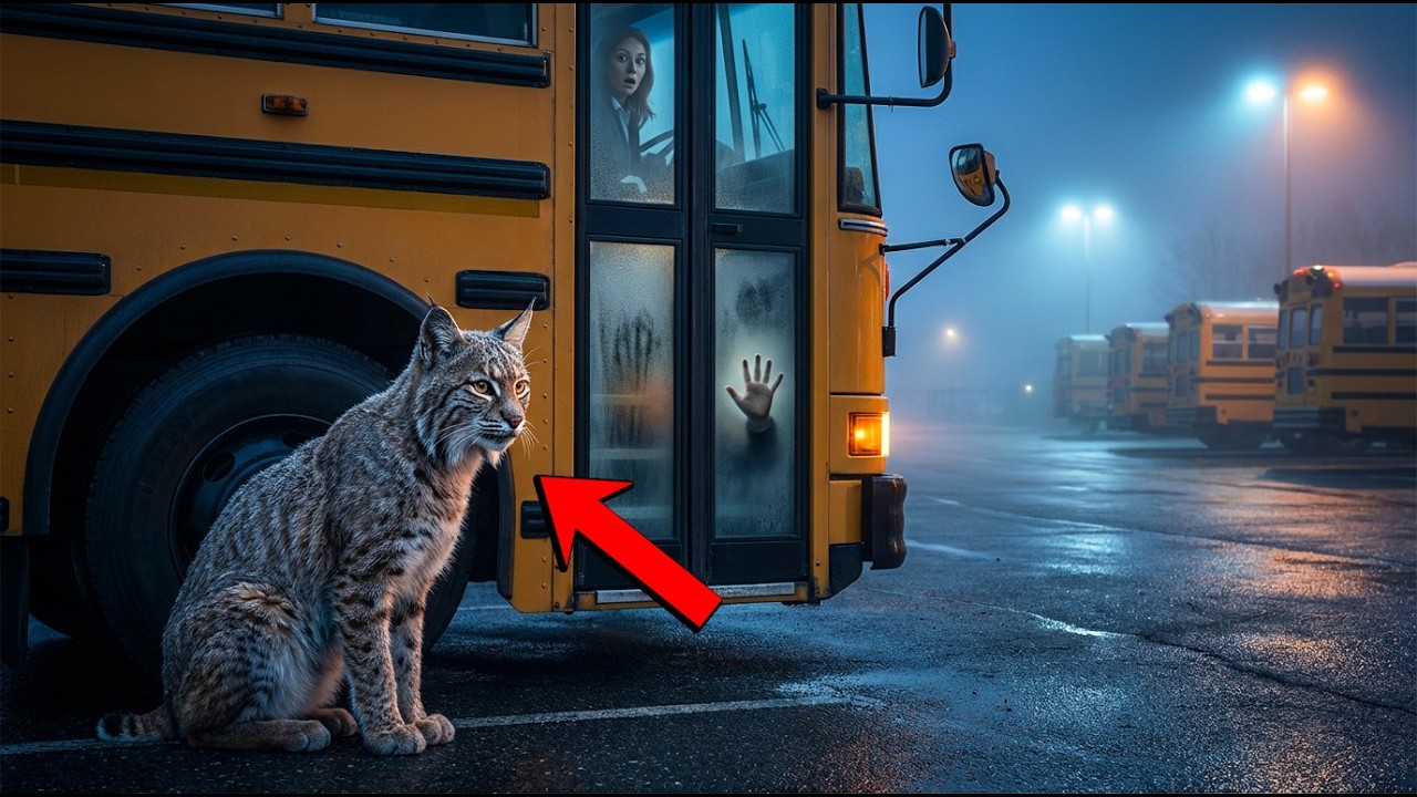 Bobcat Waited Beside the School Bus Tire—Then the Driver Saw the Tiny Handprint on the Glass…