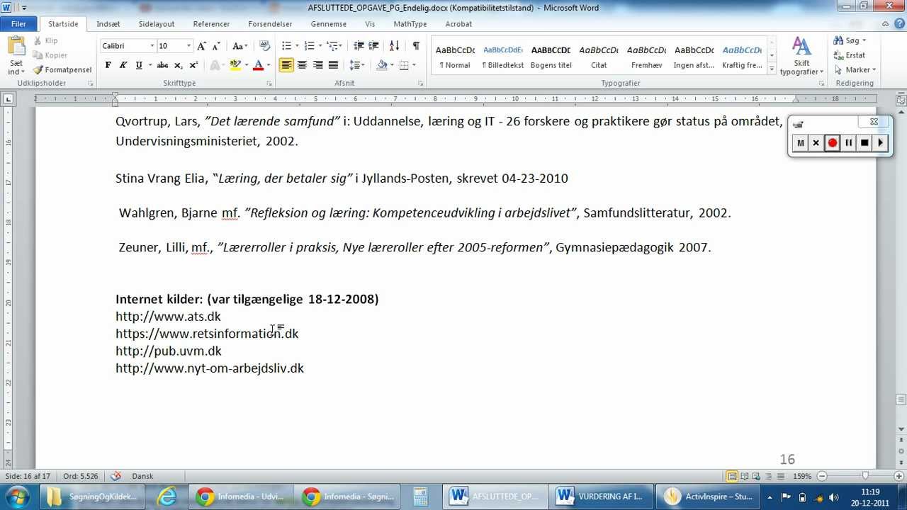 Kildehenvisning citater og litteraturliste how to do SRP 2011