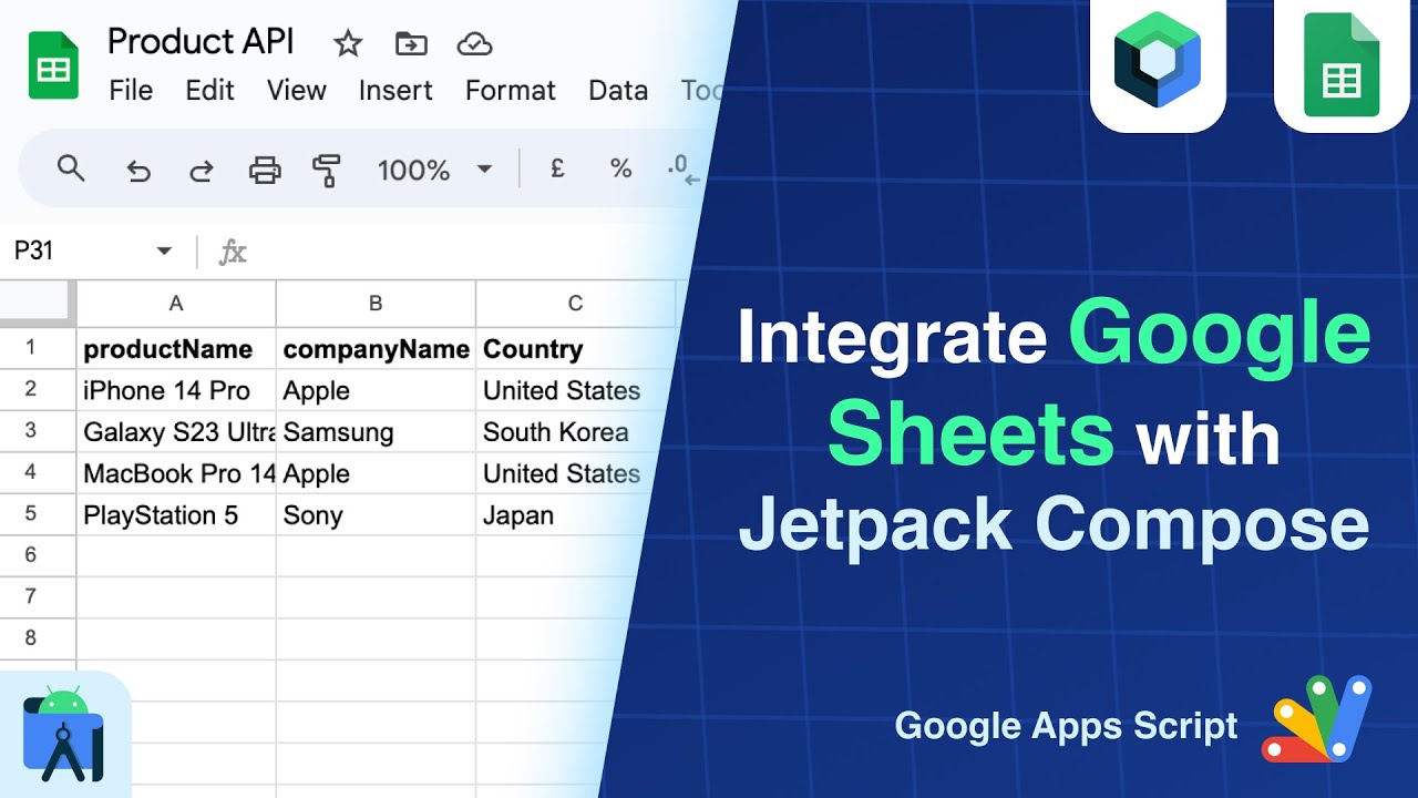 Build Dynamic Apps with Google Sheets and Jetpack Compose! 🚀 Apps Script | Android Studio | Web API