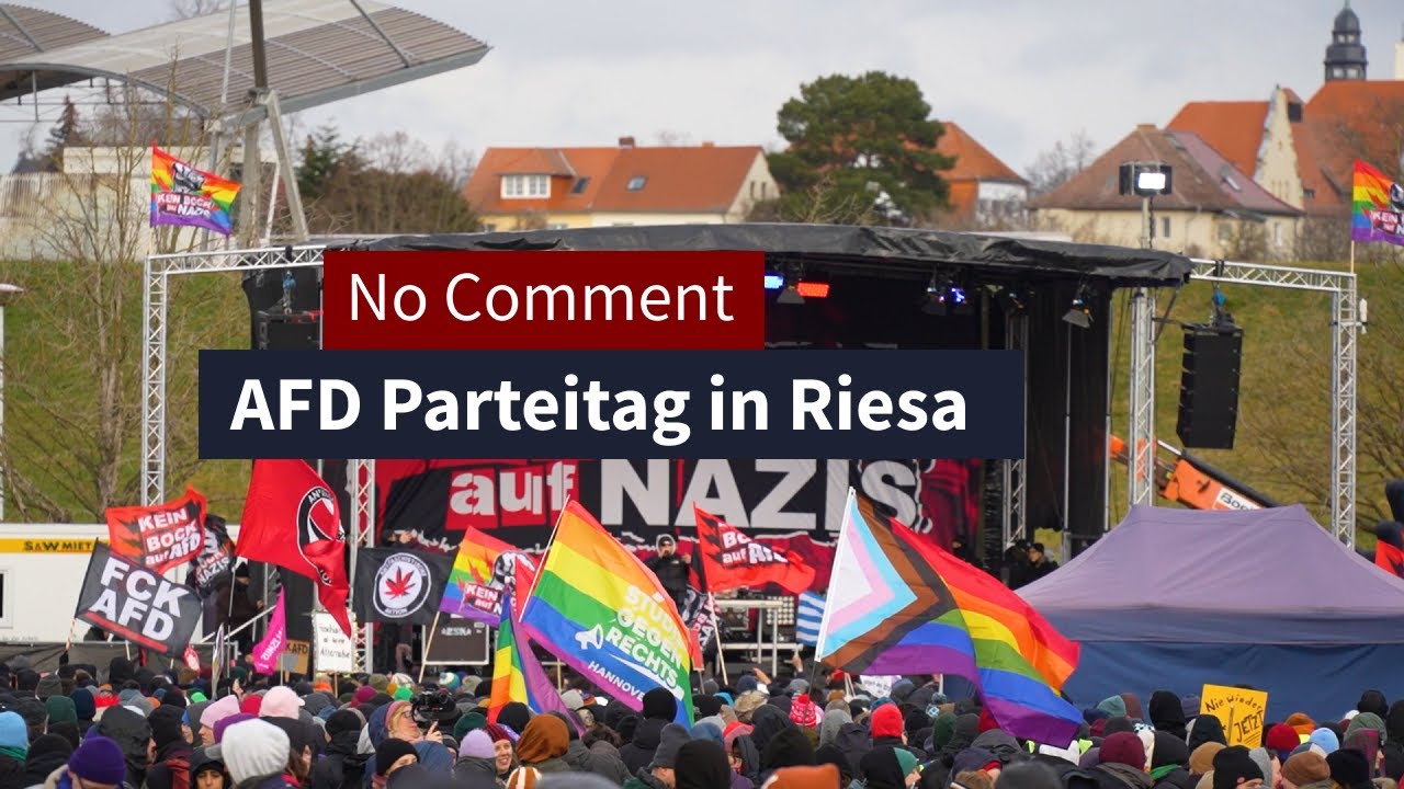 AfD-Parteitag in Riesa: Weidel gew&auml;hlt, Proteste eskalieren | LZ TV No Comment