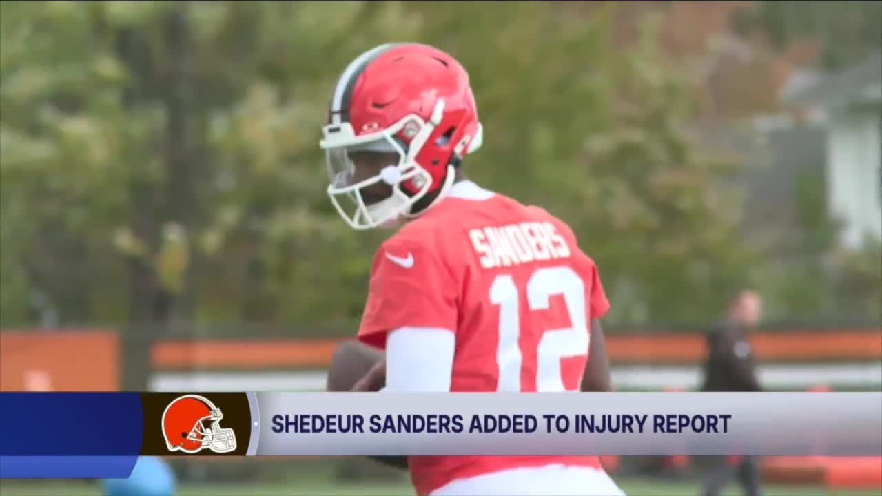 Browns QB2 Shedeur Sanders added to injury report