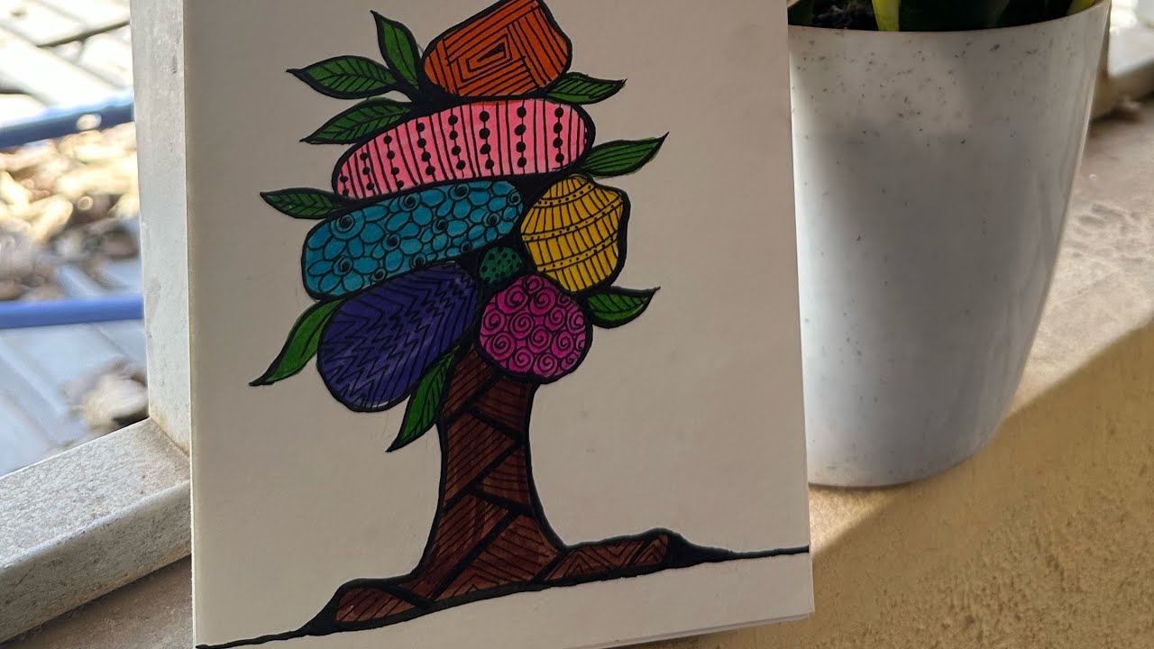 Colorful Zentangle Tree Art 