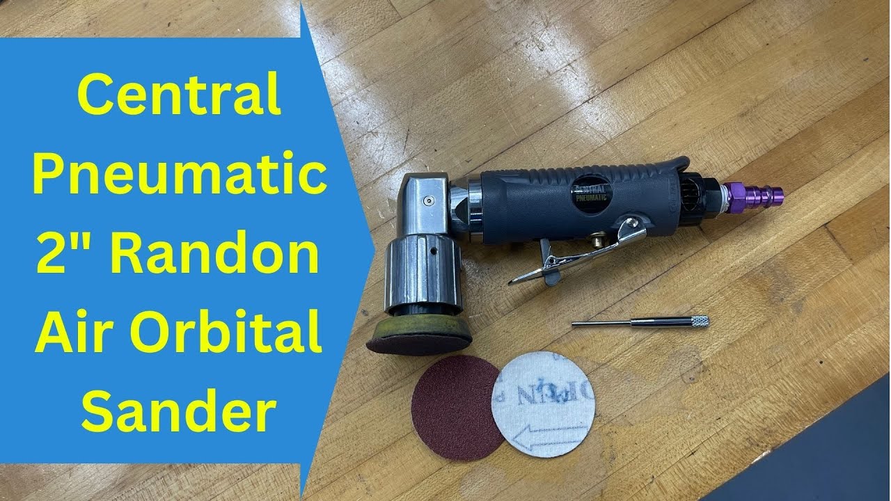 Central Pneumatic 2 Inch Air Random Orbital Sander Review and Use