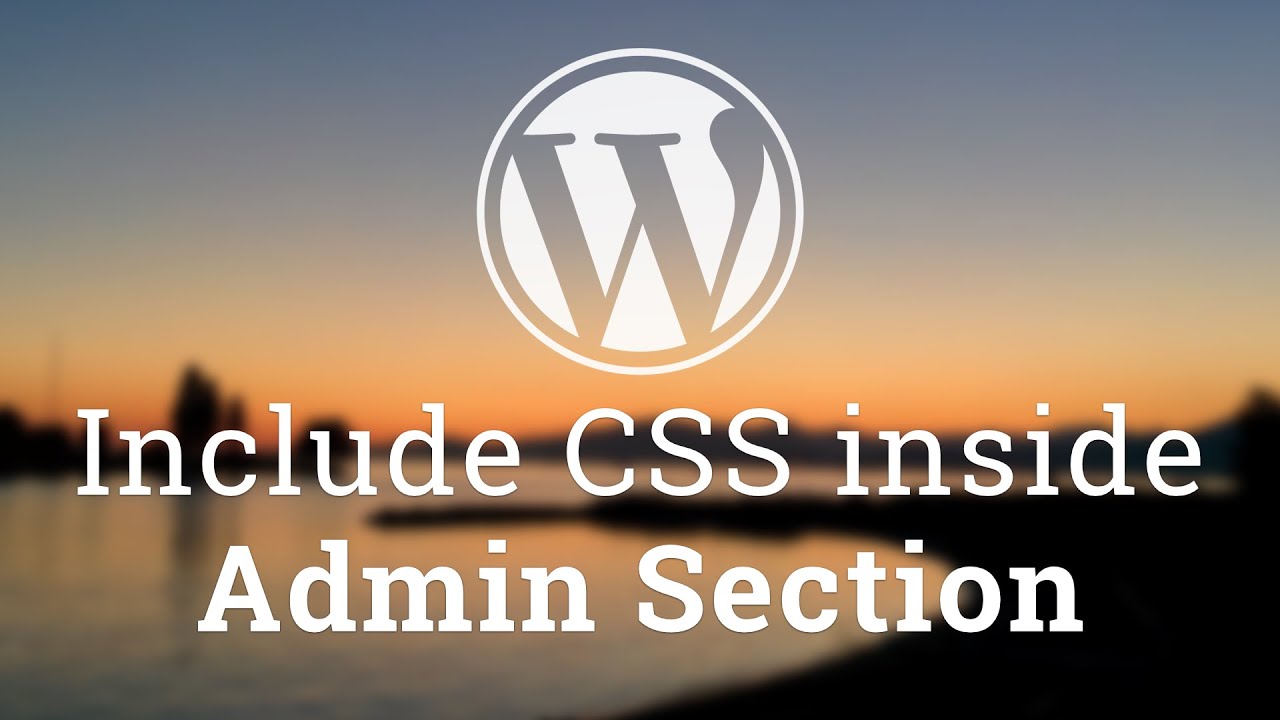 Part 6 - WordPress Theme Development - Include CSS in the Administration Panel