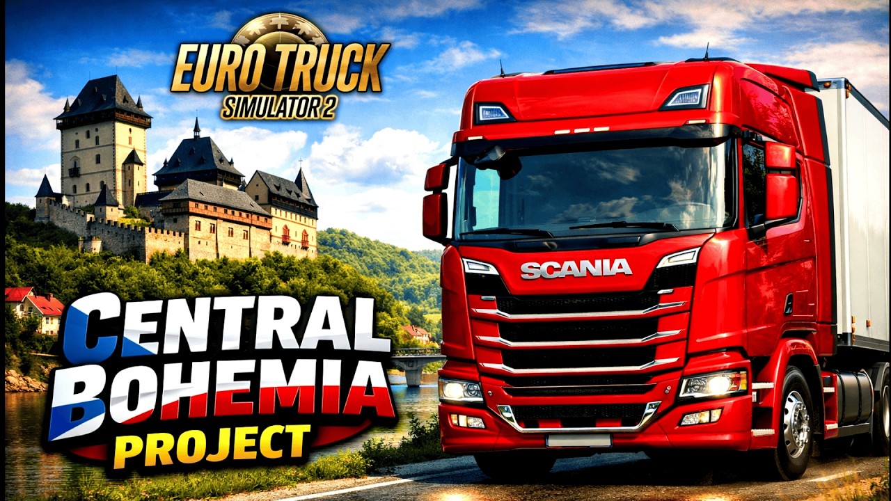 Jak pobrać projekt Central Bohemia v0.2.4a ETS2 1.58 | Jak st&aacute;hnout projekt Středn&iacute; Čechy
