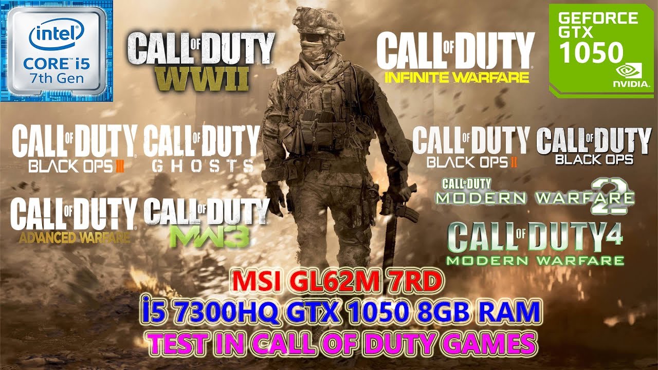Call of Duty Series (14 Games) i5 7300HQ GTX 1050 8GB RAM Benchmark Test