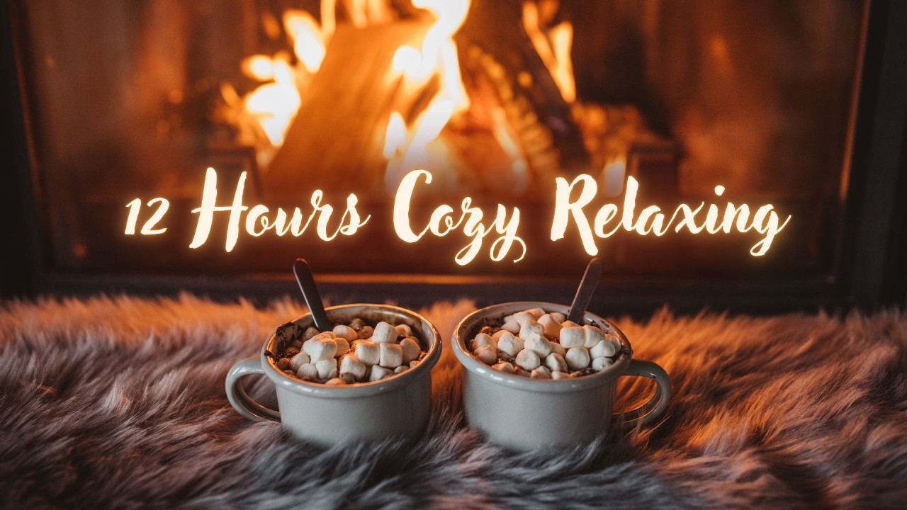 12 Hours Cozy Winter Fireplace 4K 🔥Deep Fire Sounds #nomusic #fireplace #cozyfireplace