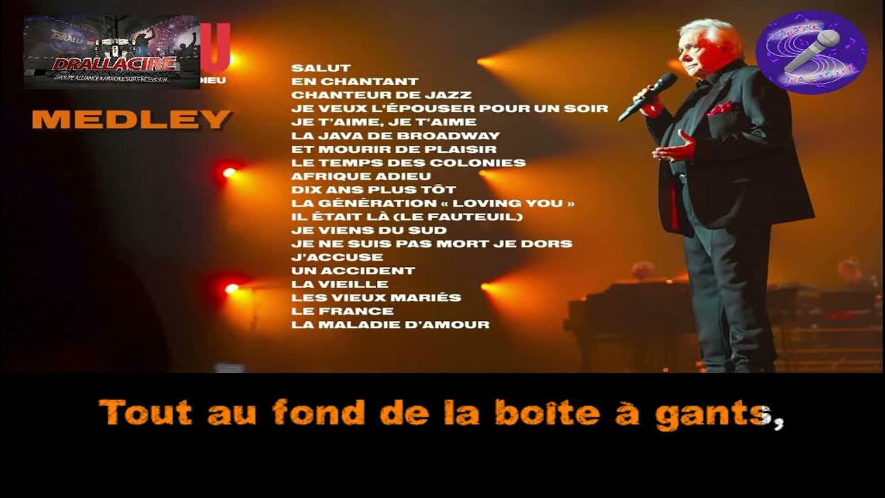 Karaoké Michel Sardou - Medley (Live Zénith d'Amiens 2023 dévocalisé+Bv)