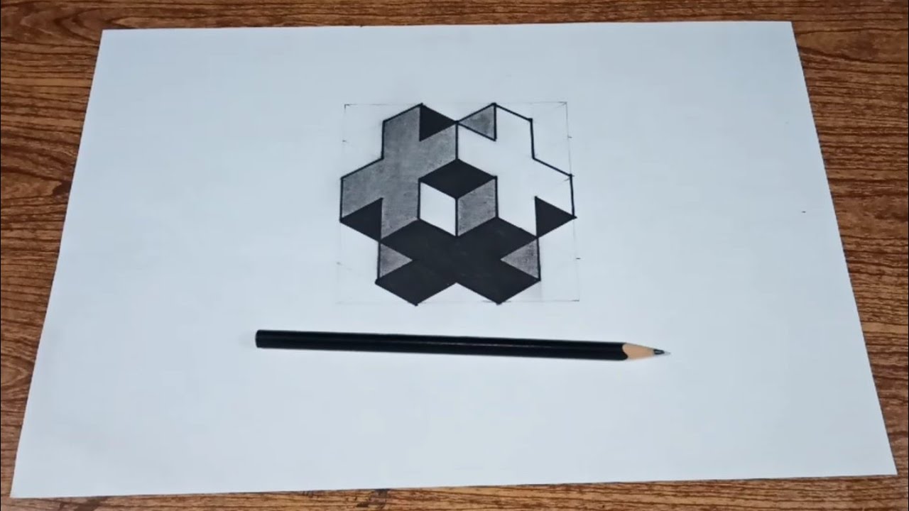 How to draw 3d easy geometric patterns (part 8)