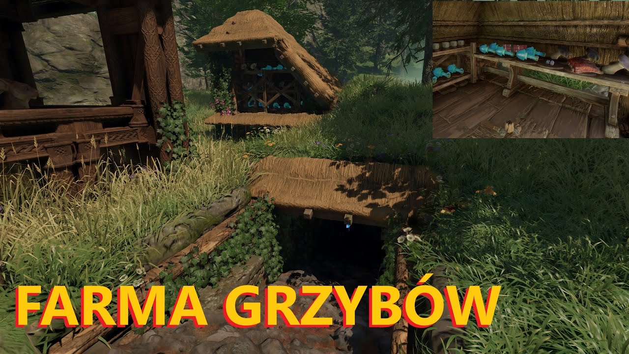 Enshrouded - Techniki Budowania: Ziemianka oraz suszarnia grzybów.