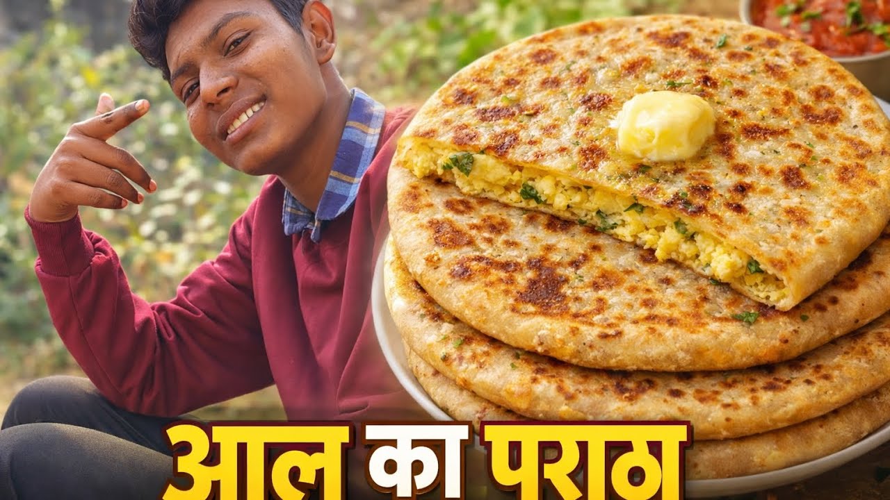 आज हमने घर पर बनाए आलू के पराठे   