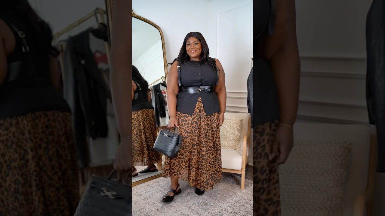 Leopard Print Skirt 3 Ways #plussizefashion #plussizeoutfit #fallfashiontrends #ootd